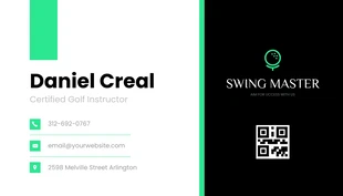 Black and Green Golf Business Card - Seite 2