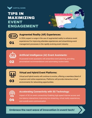 Free  Template: Tips In Maximizing Event Engagement Infographic