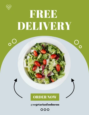 Free  Template: Green Simple Free Delivery Order Flyer