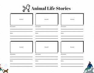 Free  Template: حياة الحيوان القصة المصورة فارغة