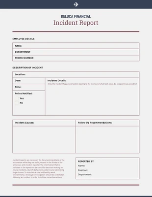 Free  Template: Rapport d'incident vintage