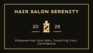 Free  Template: Carte de visite sérénité salon de coiffure noir et or