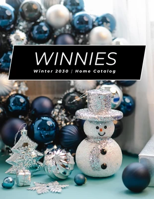 business and accessible Template: Blue Winter Home Decor Catalog