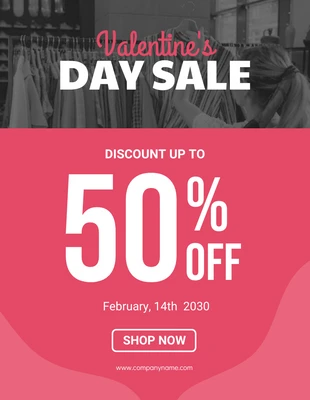 Free  Template: Red Pink Valentine Sale Poster