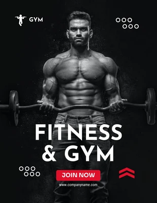 Free  Template: Black And White Photo Gym Flyer