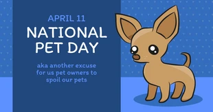 Free  Template: Message mignon de la Journée nationale des animaux de compagnie sur Facebook