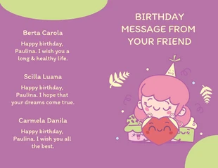Purple And Green Playful Cheerful Illustration Girls Celebrate Birthday Presentation - Página 4