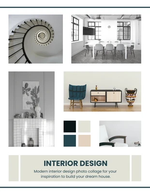 Free  Template: Design de interiores minimalista em preto e branco