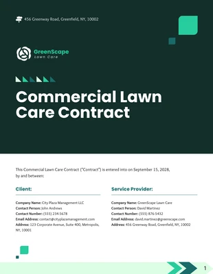 premium  Template: Commercial Lawn Care Contract Template