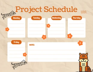 Free  Template: Illustration orange clair Texture moderne Modèle de calendrier de projet