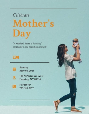 Free  Template: Folheto simples para o Dia das Mães