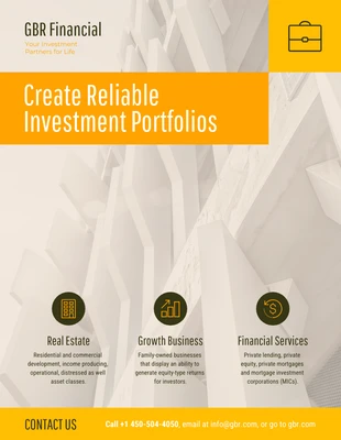 business  Template: Investment Portfolio Business Pamphlet Flyer Template