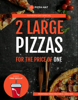 Free  Template: Folheto de pizza para o Dia dos Pais