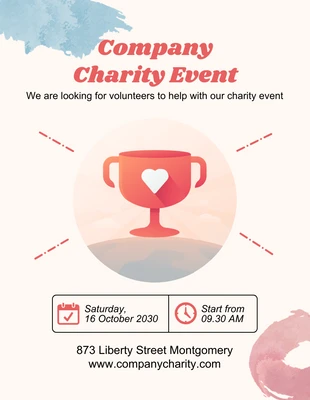 Free  Template: Cream Modern Illustration Charity Event Flyer