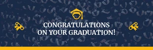 Free  Template: Navy And Yellow Simple Modern Professional Graduation Banner