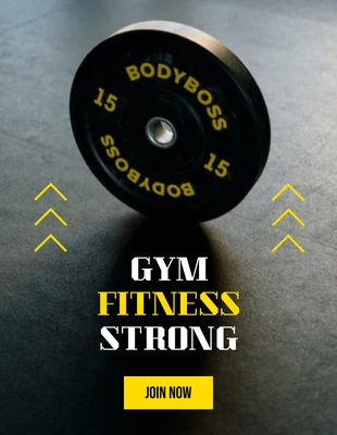 Free  Template: Yellow Simple Gym Fitness Flyer