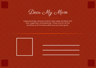 Red Minimalist Pattern Floral Happy Mother's Day Postcard - Página 2