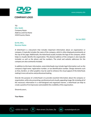 Free  Template: White And Green Modern Business Company Letterhead Template