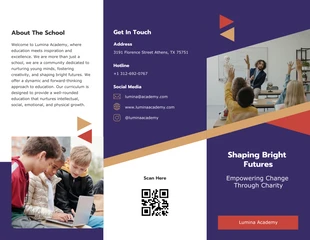 business  Template: Brochure éducative diagonale violette et beige