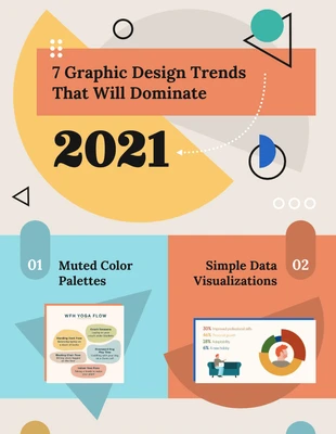 Free  Template: Tendances de la conception graphique 2021 Infographie simple