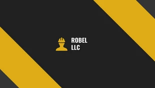 Free  Template: Black And Yellow Minimalist Contractor Business Card