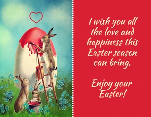 Free  Template: Very Red Easter Egg Card