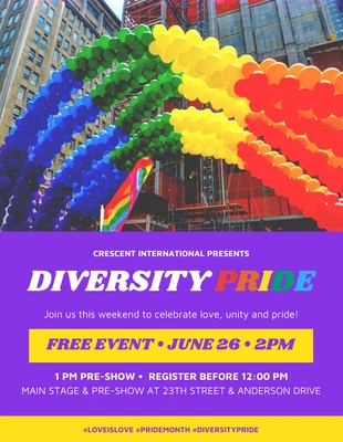 Free  Template: Veranstaltungsflyer der Vibrant Pride Parade