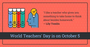 Free  Template: Inspirational World Teachers' Day Quote Facebook Post