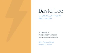 Navy Yellow Simple Business Card Electrician - page 2