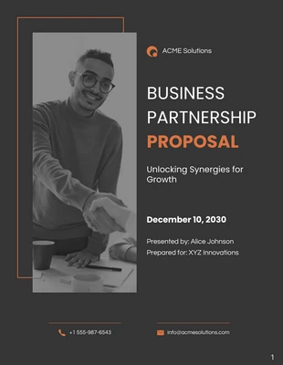 premium  Template: Orange and Black Business Partnership Proposal