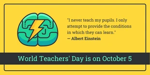 Free  Template: Messaggio Twitter di ispirazione per la Giornata Mondiale degli Insegnanti