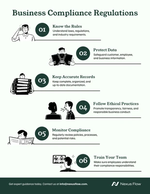 business Template: Infografica sulla normativa in materia di conformità aziendale