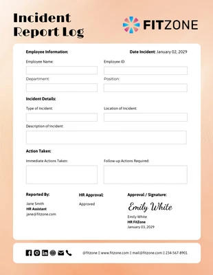 Free  Template: Incident Report Log Template