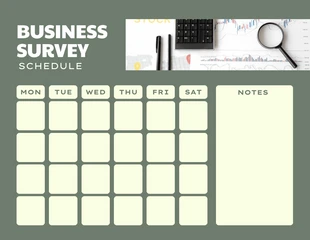 Free  Template: Green Simple Business Survey Schedule Template