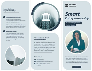 Free  Template: Soft Green Smart Entrepreneurship Tri-fold Brochure