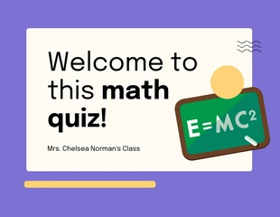 Free  Template: Colorful Fun Math Quiz Presentation