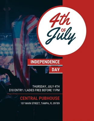 Free  Template: Flyer de la fiesta nocturna del 4 de julio