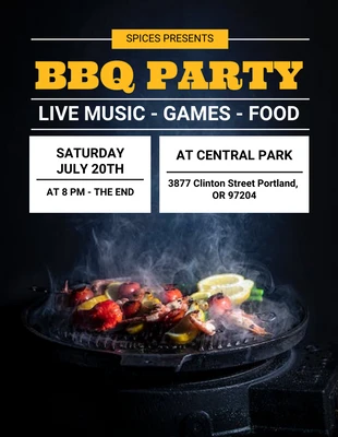 Free  Template: Black Modern BBQ Party Flyer