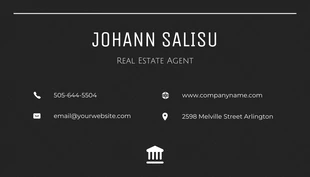Black and White Simple Real Estate Business Card - Seite 2