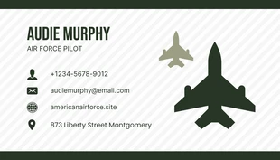 White And Dark Green Minimalist Seamless Grid Military Business Card - صفحة 2