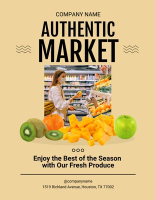 Free  Template: Authentic Fruit Market Flyer Template