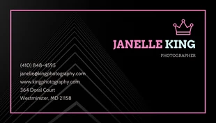 Pink Crown Photographer Business Card