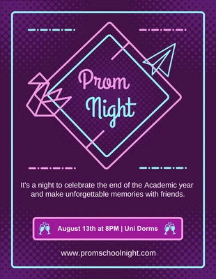 Free  Template: Purple Moden Prom Night Flyer