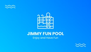 Free  Template: Biglietto da visita professionale in piscina blu sfumato minimalista