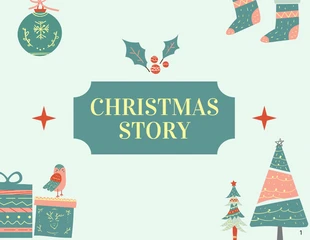 Free  Template: Mint Green Christmas Story Presentation