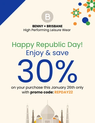 Republic Day Coupon Template