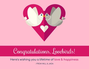 Free  Template: Simple Engagement Congratulations Card
