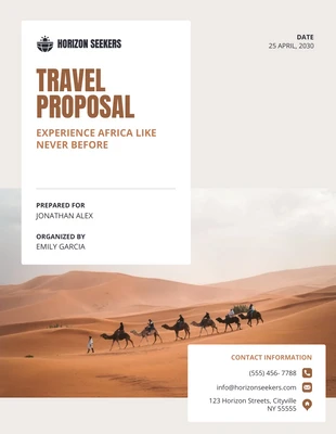 Free  Template: Plantilla de propuesta de agencia de viajes
