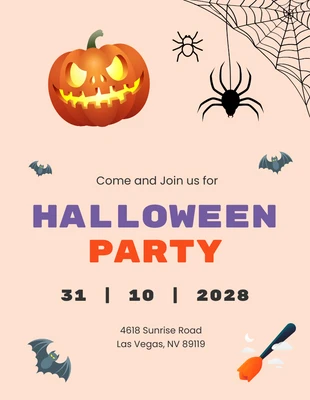 Free  Template: Beige Minimalist Halloween Invitation