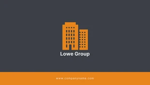 Free  Template: بطاقة عمل للشركات باللون الرمادي الداكن والبرتقالي البسيط